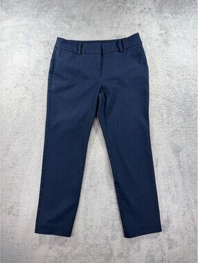 Ann Taylor Women’s Navy Blue Dress Pants Size 4 Petite Slim Leg Trousers